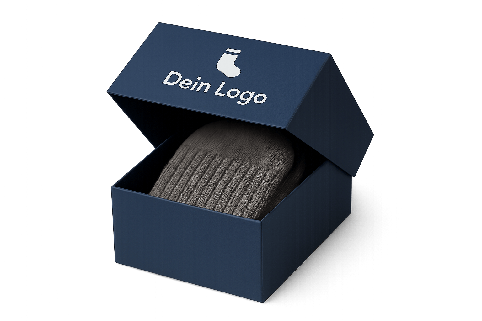 Geschenkbox mit Logo für personalisierte Socken