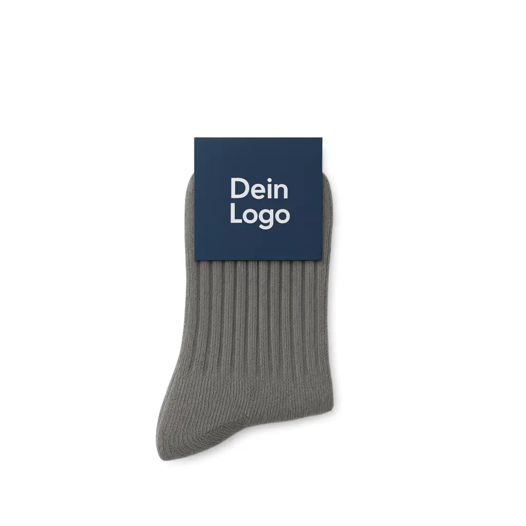 Socken mit individuellem Etikett und Firmenlogo